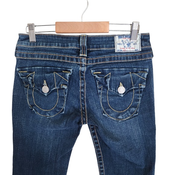 True Religion World Tour JULIE Skinny Jeans MADE IN USA Sz 26x26.5 FLAP POCKETS - Picture 1 of 16
